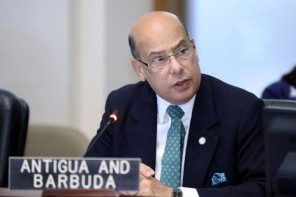 Sir Ronald Sanders, Permanent Representative of Antigua and Barbuda to the OAS, addressing the Permanent Council